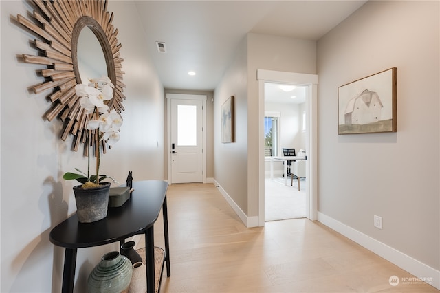 entryway featuring light wood-type flooring