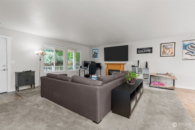 view of carpeted living room