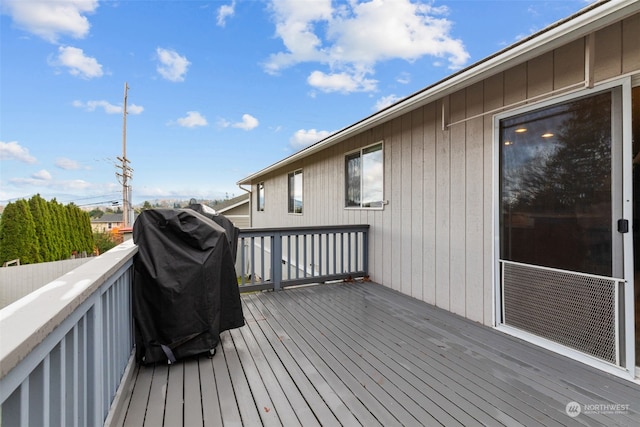 deck with area for grilling