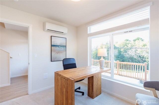 3702 W Mukilteo Blvd Unit B, Everett, WA 98203 - office featuring an AC wall unit, baseboards, and light carpet