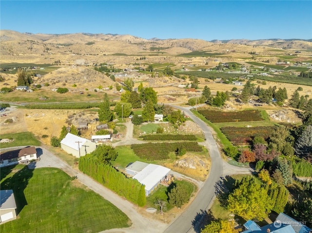 drone / aerial view with a mountain view