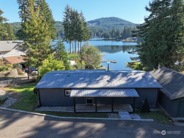 exterior space with a mountain view