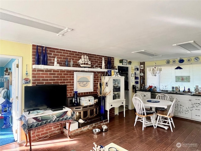 dining space featuring wood finished floors
