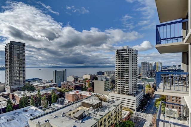 view of city featuring a water view