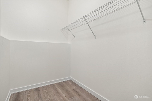 walk in closet featuring hardwood / wood-style floors