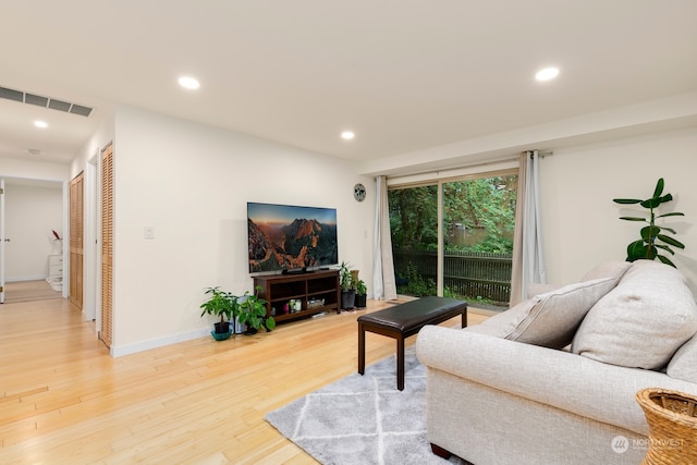 living room featuring hardwood / wood-style flooring