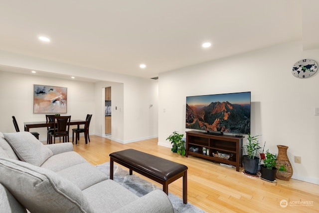 living room featuring hardwood / wood-style floors