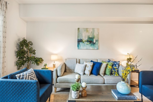 living room featuring hardwood / wood-style flooring