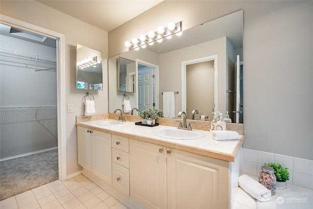 bathroom featuring vanity and tile patterned floors