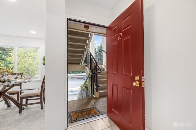 view of tiled foyer entrance