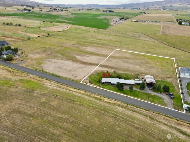 drone / aerial view with a rural view