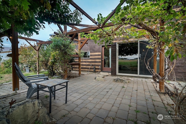 view of patio / terrace featuring a pergola