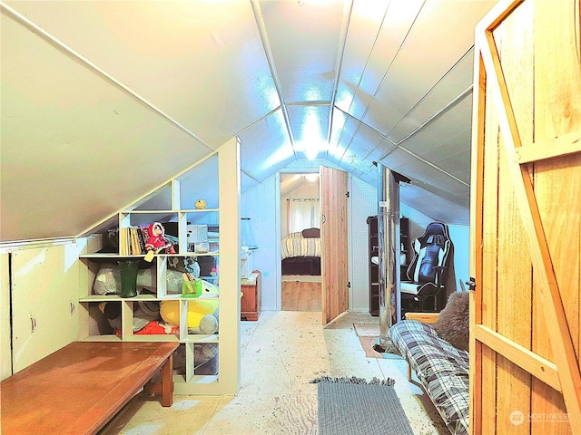 bonus room with vaulted ceiling