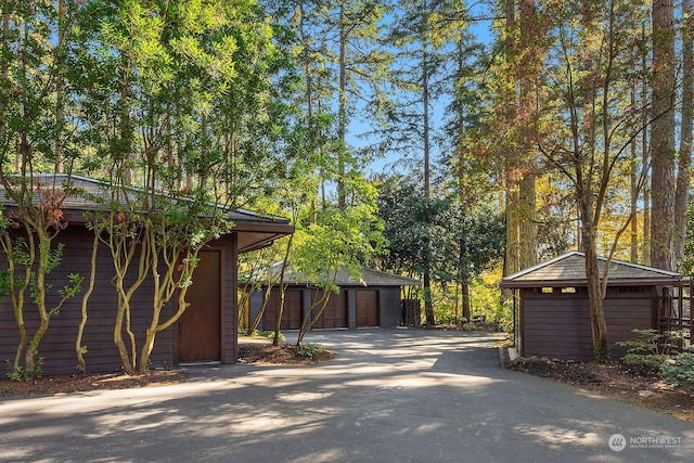 exterior space featuring a garage