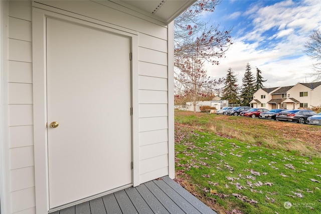 4232 Wintergreen Cir Unit 160, Bellingham, WA 98226 - doorway to property featuring a yard and a residential view