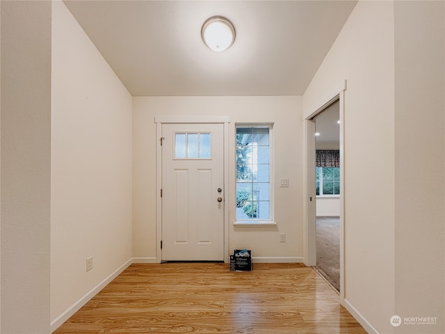 entrance foyer featuring light hardwood / wood-style floors