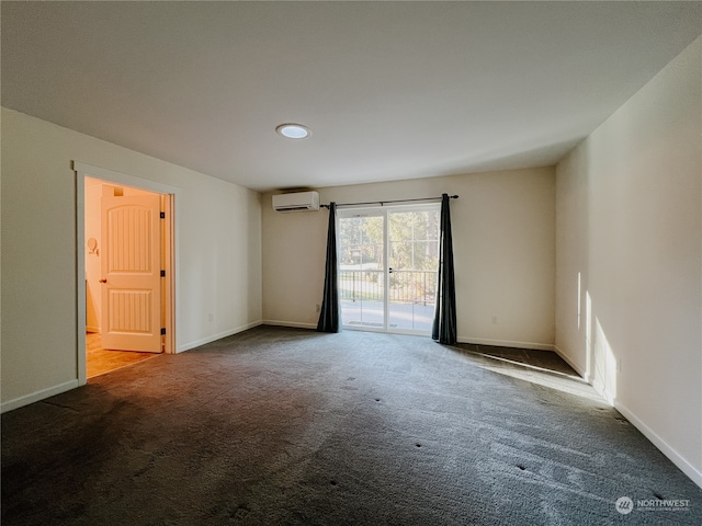 carpeted empty room with a wall mounted AC