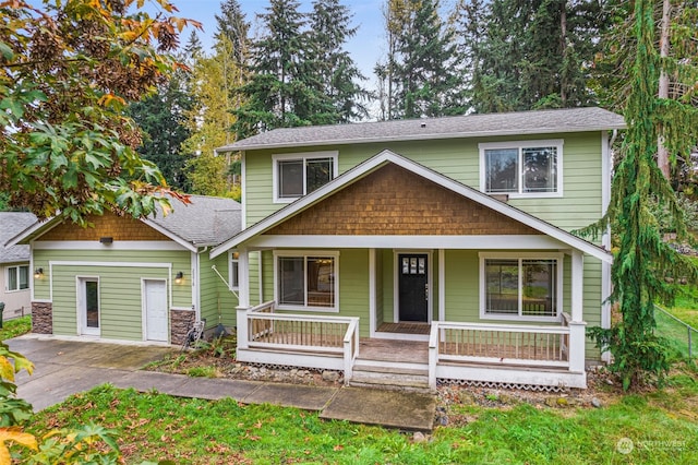 view of front of home with covered porch