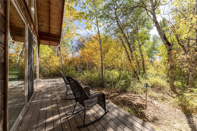 view of wooden deck