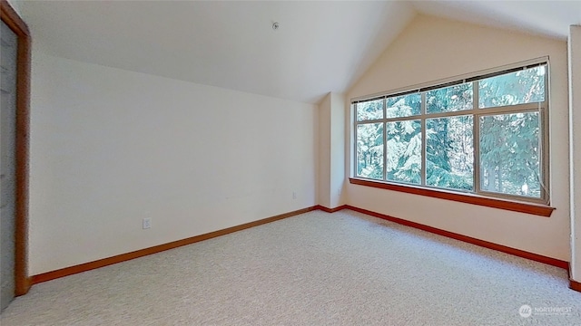 bonus room featuring lofted ceiling and carpet