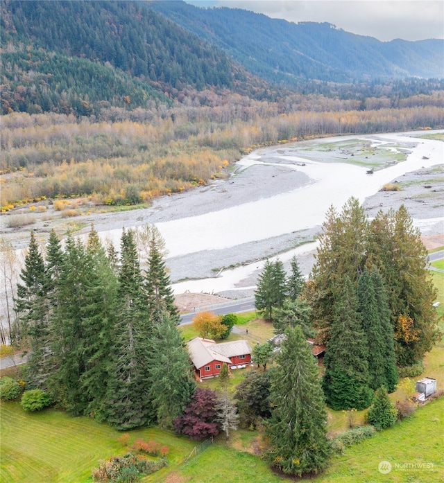 bird's eye view featuring a mountain view