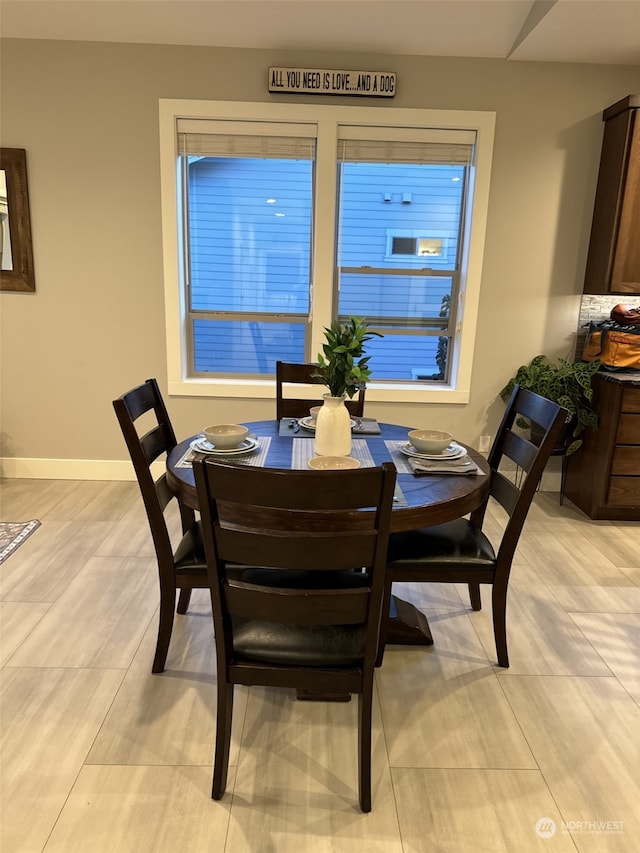 view of dining room