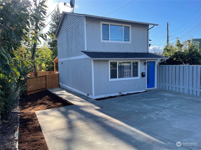 view of front of home with a patio