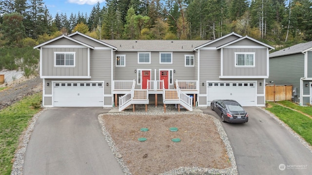 bi-level home with a garage