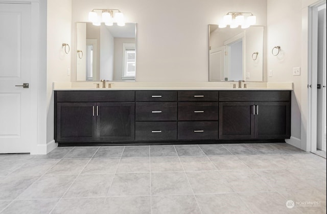 bathroom featuring vanity and tile patterned floors