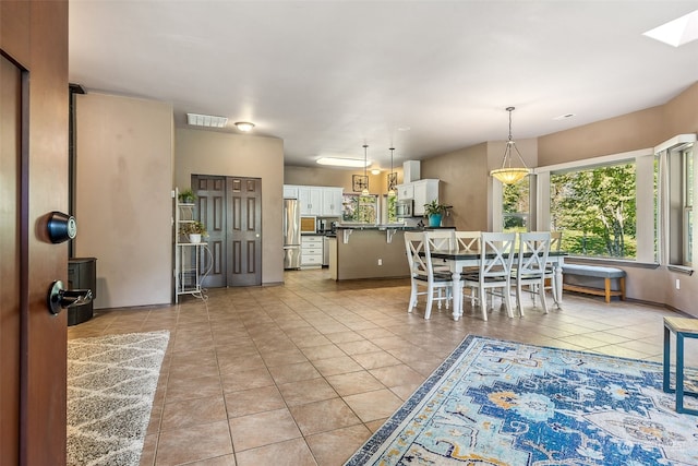 view of tiled dining room