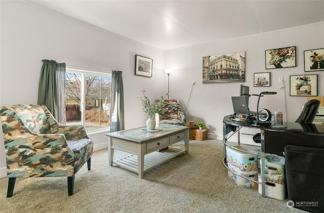 interior space featuring ornamental molding