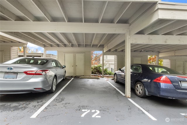 view of garage