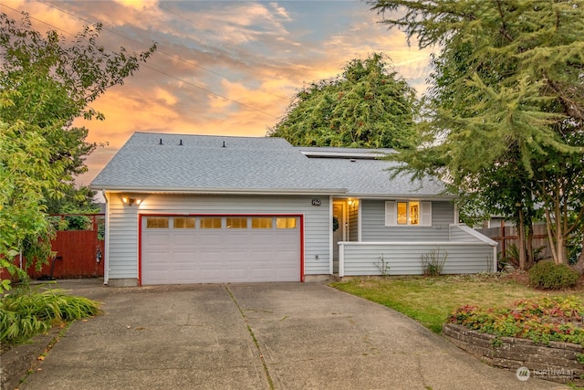 view of front facade with a garage