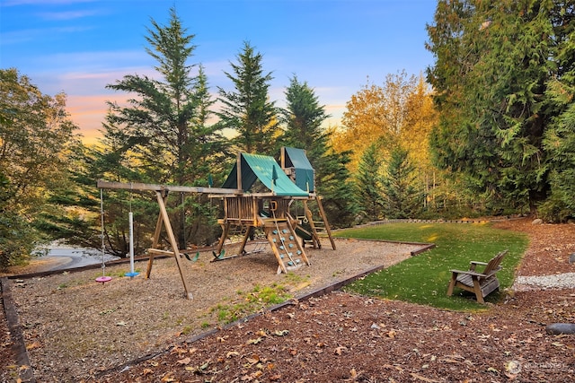 view of playground at dusk