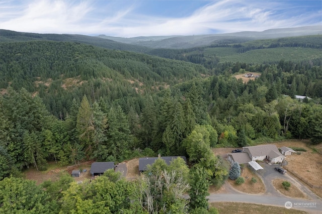 drone / aerial view with a mountain view