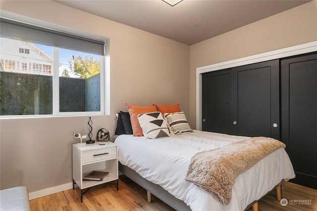 bedroom featuring light hardwood / wood-style flooring