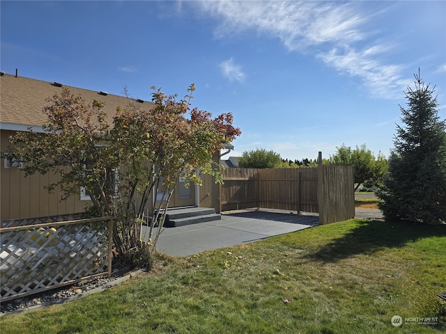 view of yard with a patio area