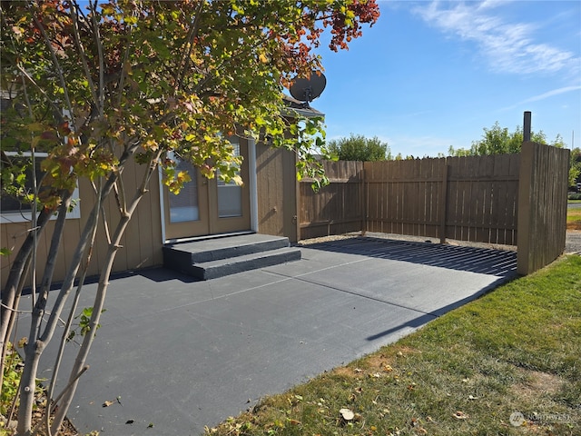 view of patio / terrace featuring french doors