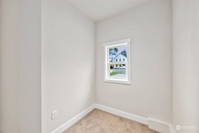 spare room with light colored carpet