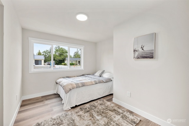 bedroom featuring light hardwood / wood-style flooring