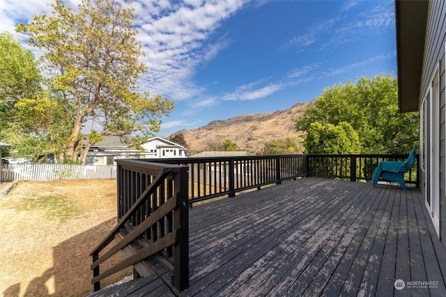 260 Chestnut St, Chelan Falls, WA 98817 - deck with fence and a mountain view