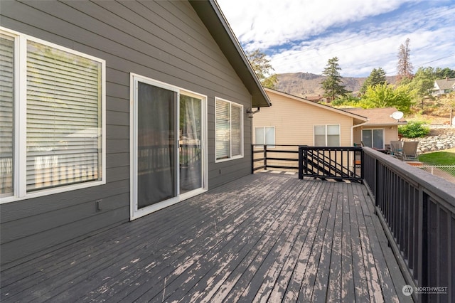 260 Chestnut St, Chelan Falls, WA 98817 - wooden deck with a mountain view