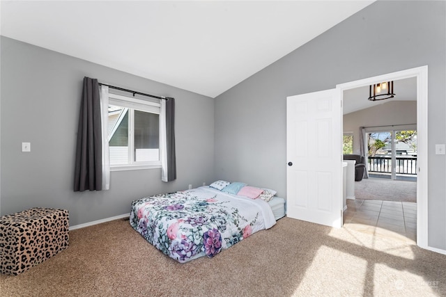 260 Chestnut St, Chelan Falls, WA 98817 - carpeted bedroom featuring vaulted ceiling and baseboards