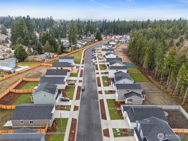 drone / aerial view with a residential view