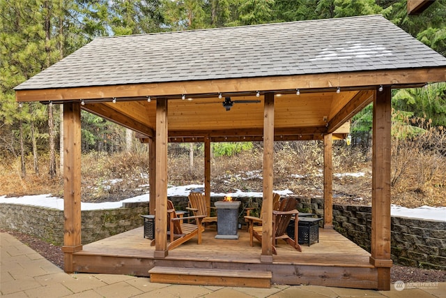 exterior space with a gazebo