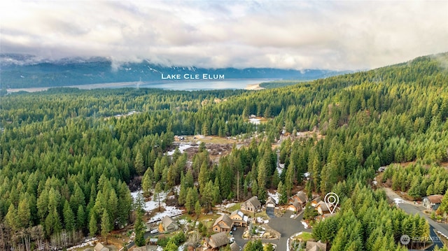 aerial view with a wooded view