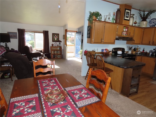 dining room featuring light hardwood / wood-style floors