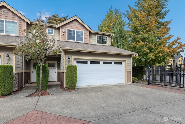 view of front of house with a garage