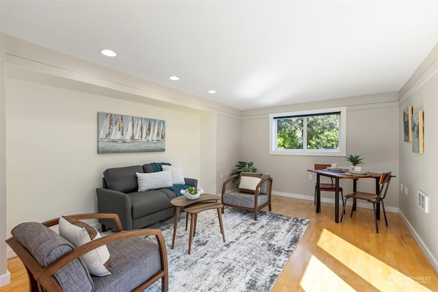 living room featuring hardwood / wood-style floors