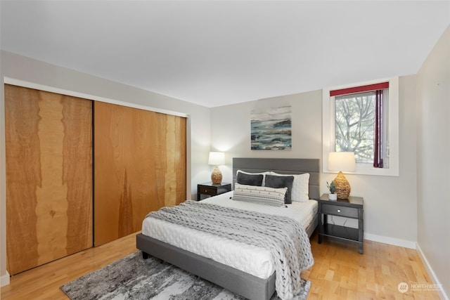 bedroom featuring light wood-type flooring